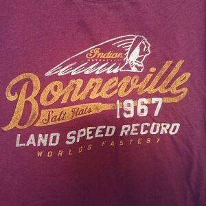 Maroon Graphic Indian Motorcycle  T-Shirt